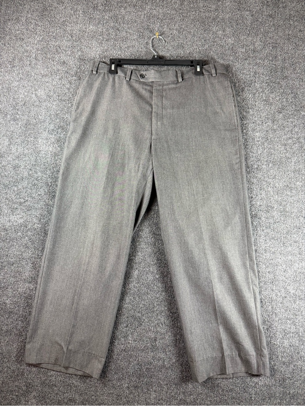 JOE Joseph Abboud Mens 36x34 Gray Herringbone Dress Pants Flat Front Trousers